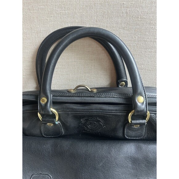 Ghurka MH No.174 All Leather Black Briefcase Shoulder Bag w/Storage belt Vintage - Picture 16 of 16